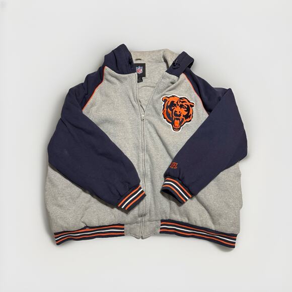 Chicago Bears G-III NFL Zip Up Hoodie Jacket Gray Navy 6XL Heavyweight - Picture 1 of 8